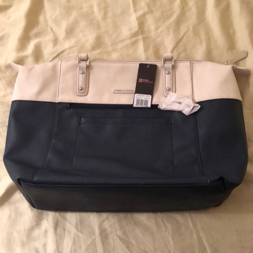 Stone Mountain Queenie Tote Bone/Navy
